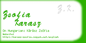 zsofia karasz business card